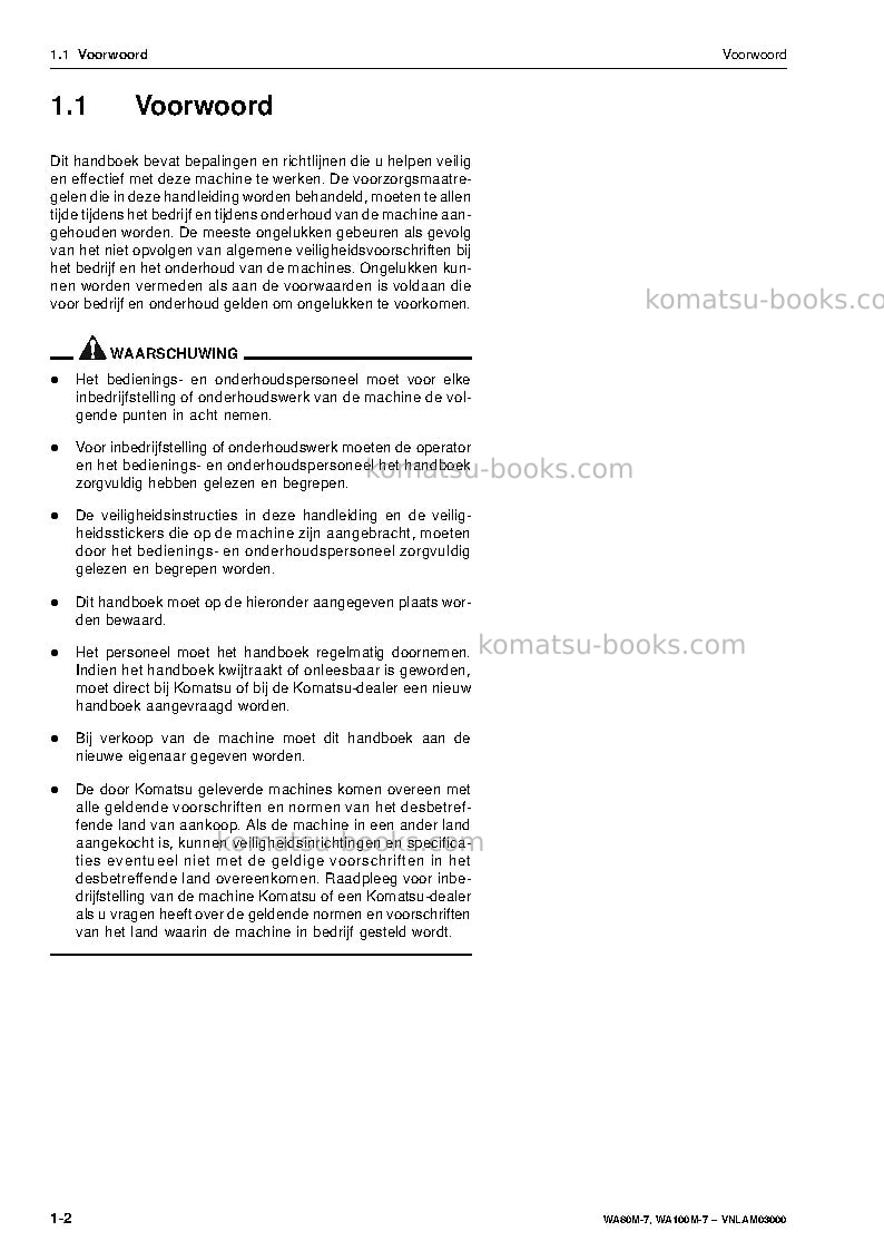 Komatsu wa80m-7deu Operation manual cover Page 4 Komatsu wa80m-7deu Operation manual cover Page 4