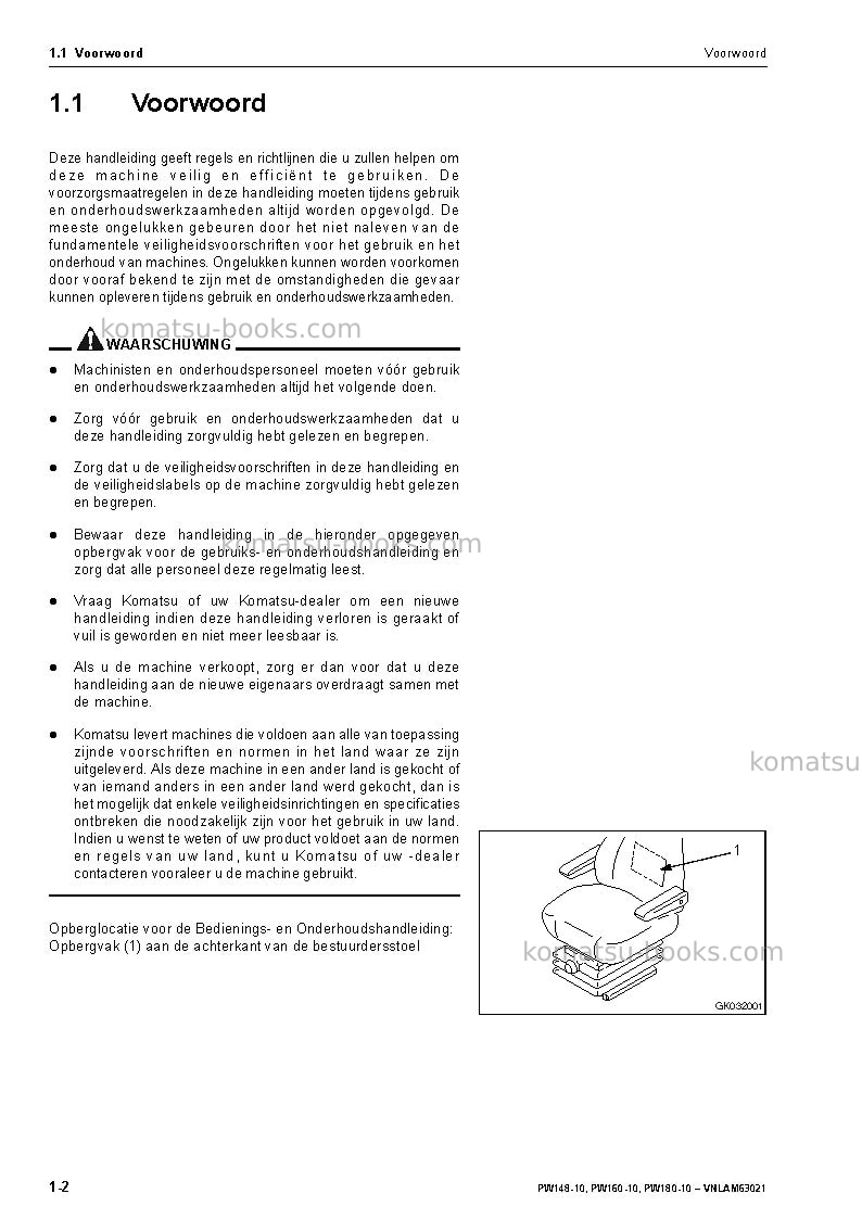 Komatsu pw160-10deu Operation manual cover Page 4 Komatsu pw160-10deu Operation manual cover Page 4
