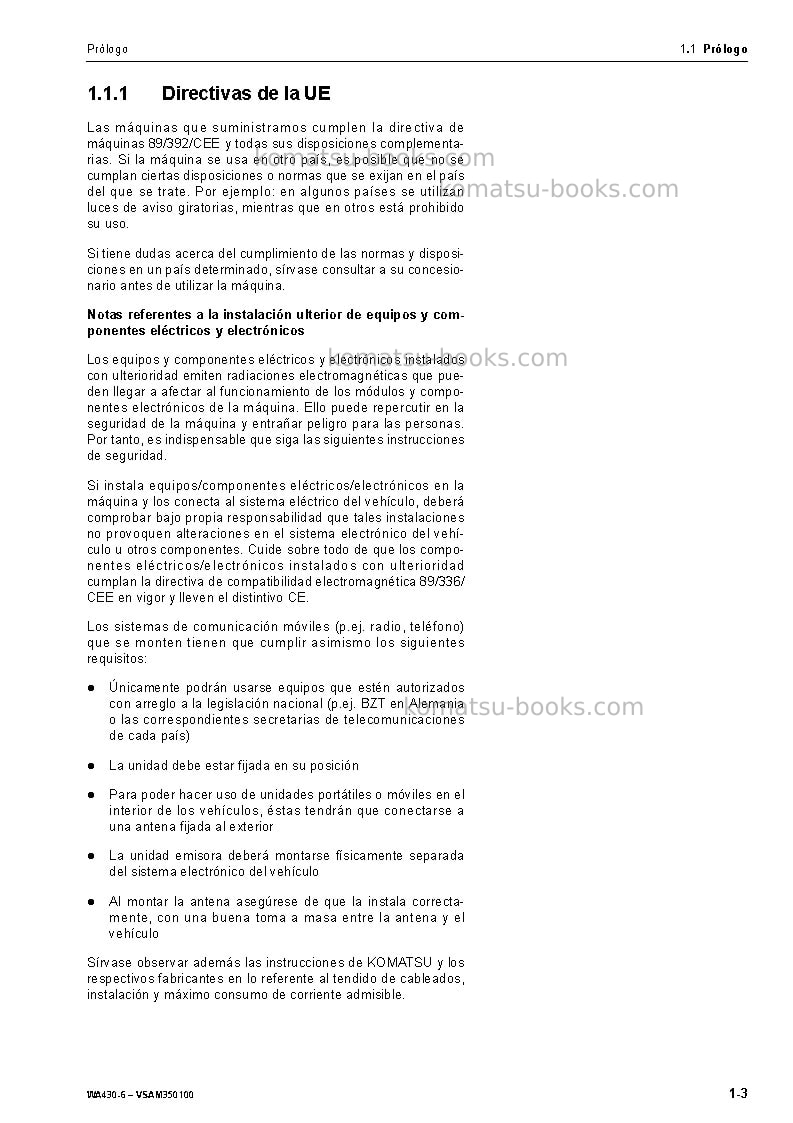 Komatsu wa430-6deu Manual de operación cover Page 4 Komatsu wa430-6deu Manual de operación cover Page 4