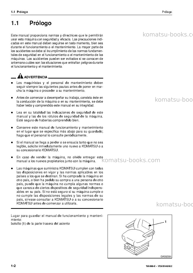 Komatsu wa380-6deu Manual de operación cover Page 4 Komatsu wa380-6deu Manual de operación cover Page 4