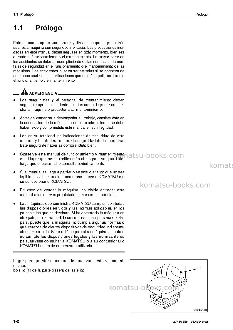 Komatsu wa430-6deu Manual de operación cover Page 4 Komatsu wa430-6deu Manual de operación cover Page 4