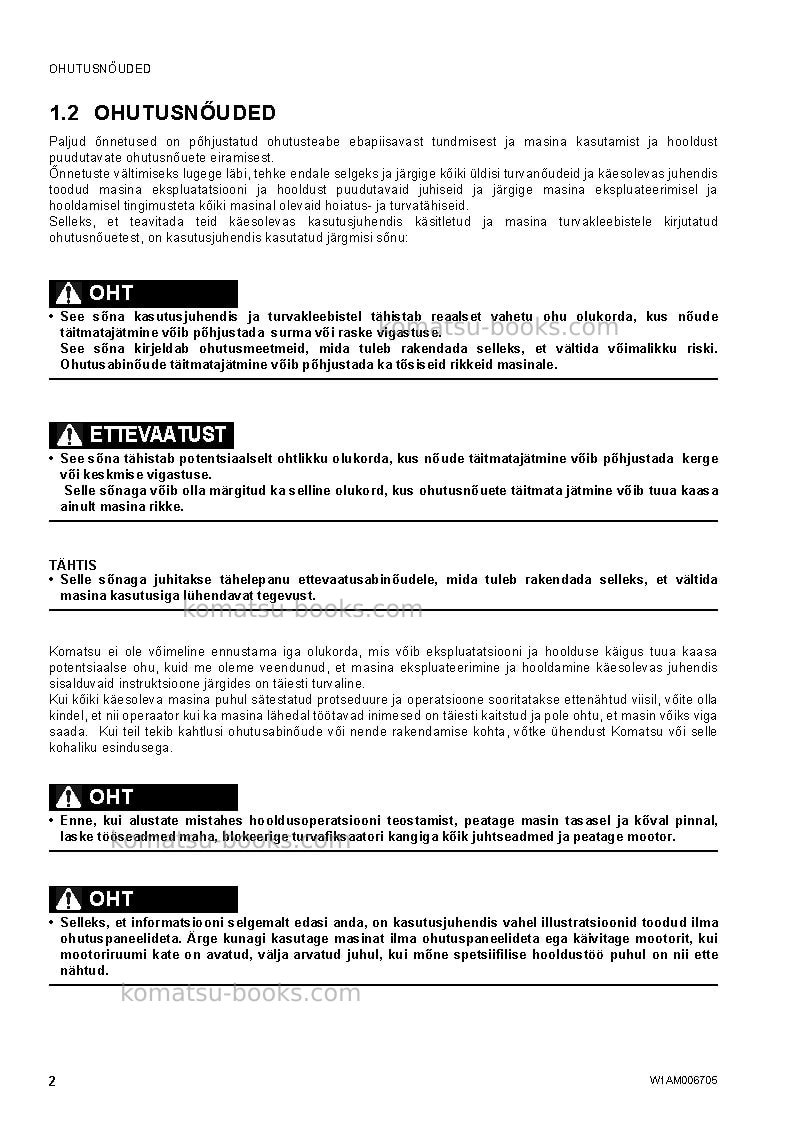Komatsu pc50mr-2ita Operation manual cover Page 4 Komatsu pc50mr-2ita Operation manual cover Page 4