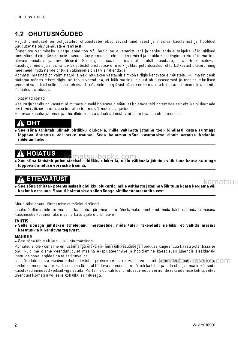 Komatsu sk1026-5ita-turbo Operation manual cover Page 4