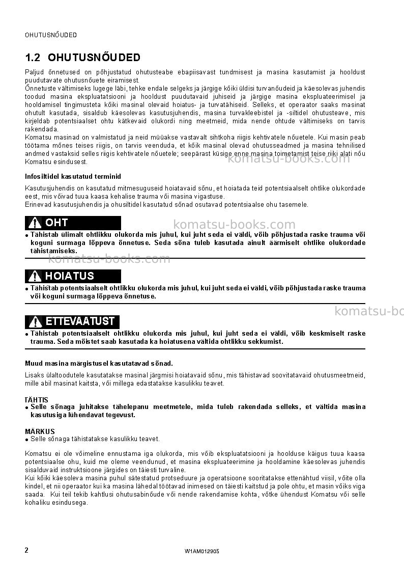 Komatsu pc80mr-3ita Operation manual cover Page 4