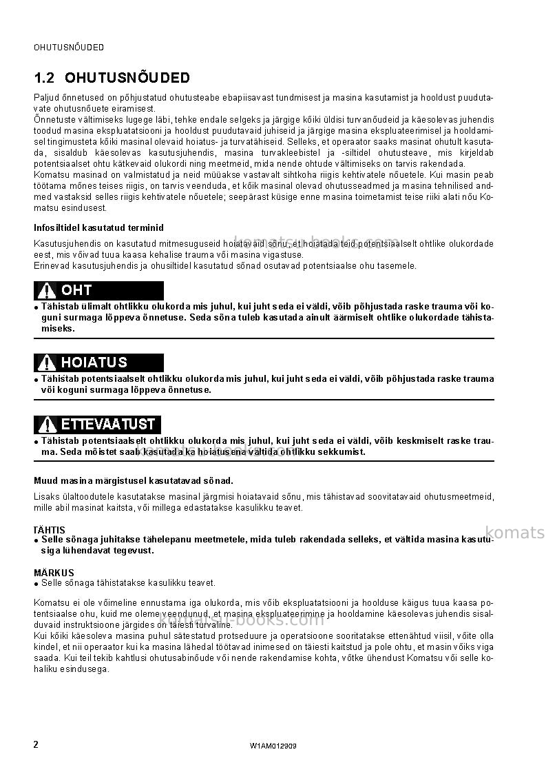 Komatsu pc80mr-3ita Operation manual cover Page 4