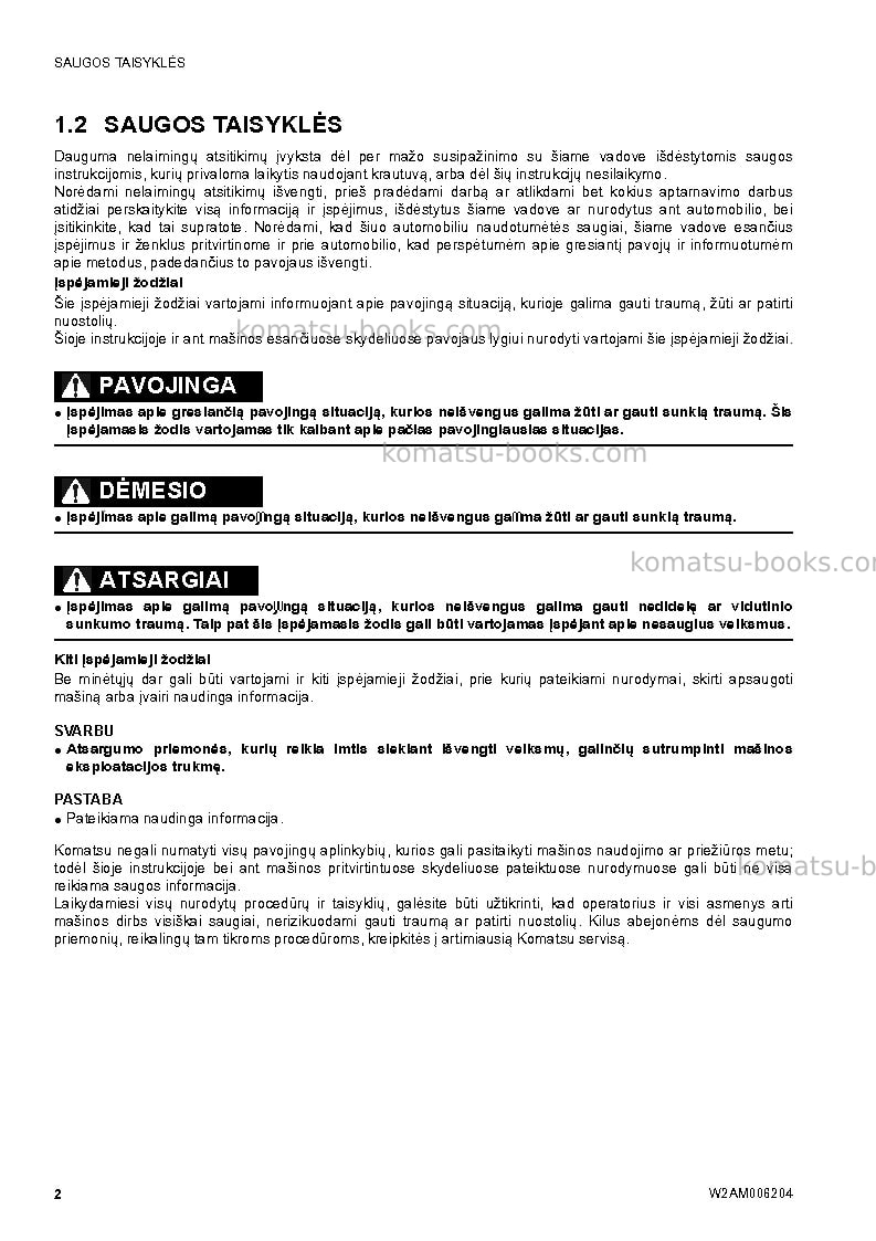 Komatsu ck30-1ita Operation manual cover Page 4 Komatsu ck30-1ita Operation manual cover Page 4