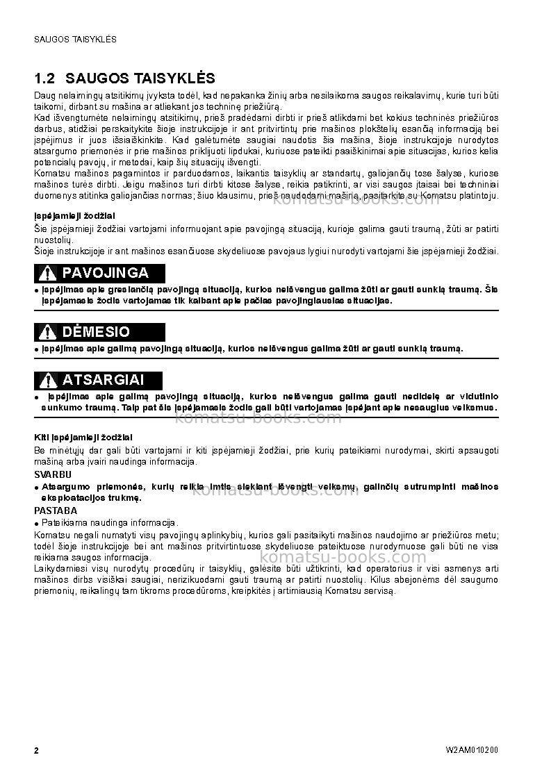 Komatsu sk510-5ita Operation manual cover Page 4