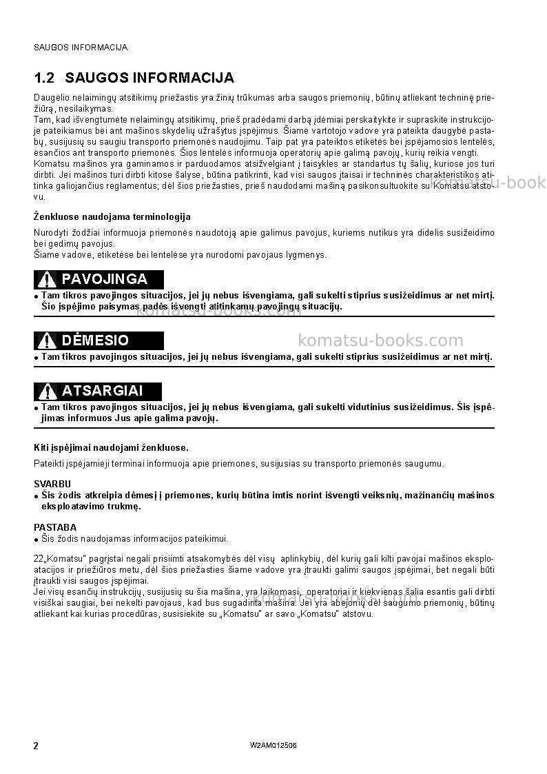Komatsu pc26mr-3ita Operation manual cover Page 4