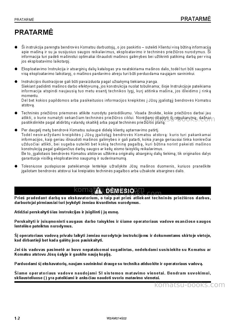 Komatsu pc22mr-3ita Operation manual cover Page 4 Komatsu pc22mr-3ita Operation manual cover Page 4