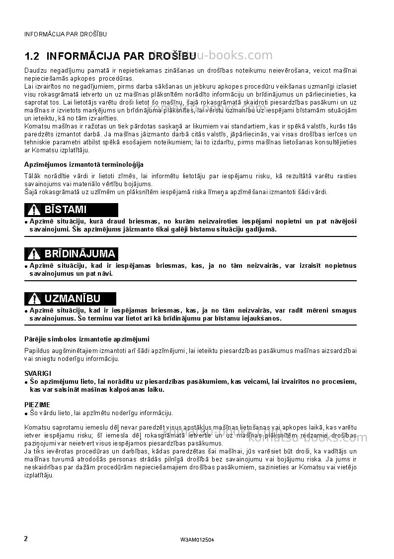 Komatsu pc26mr-3ita Operation manual cover Page 4