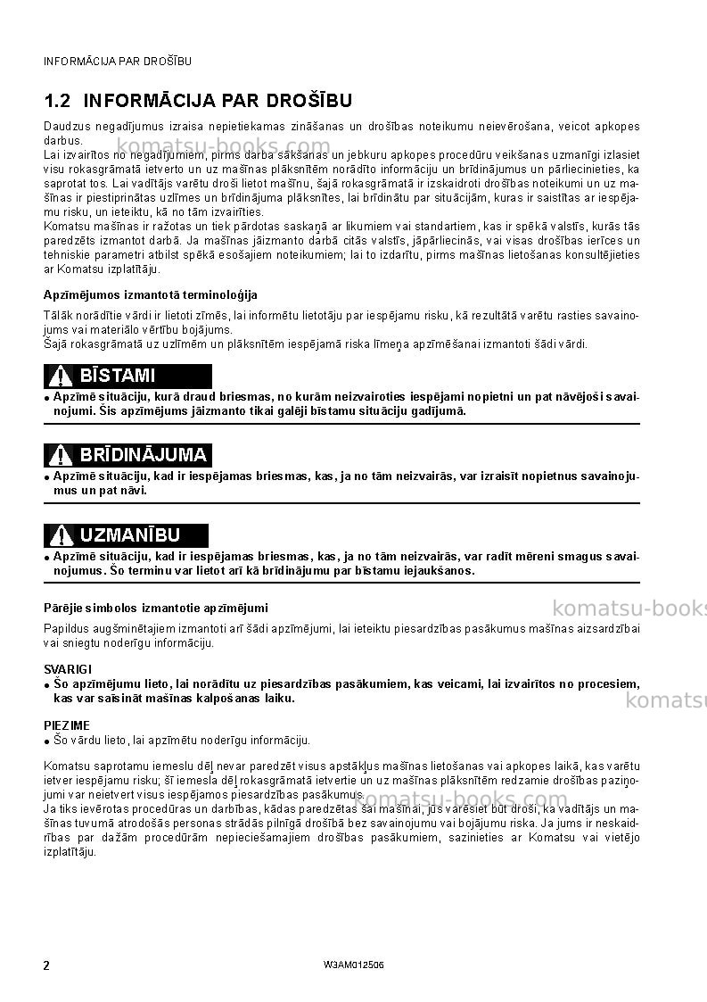 Komatsu pc26mr-3ita Operation manual cover Page 4 Komatsu pc26mr-3ita Operation manual cover Page 4