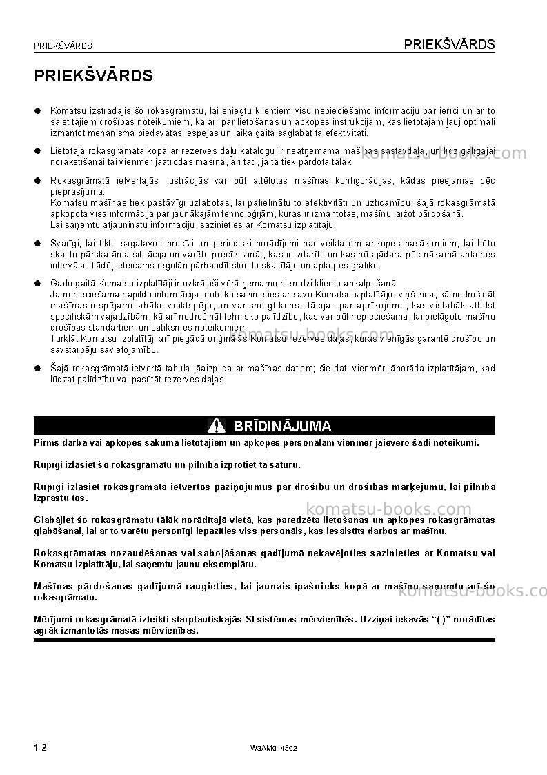 Komatsu pc22mr-3ita Operation manual cover Page 4