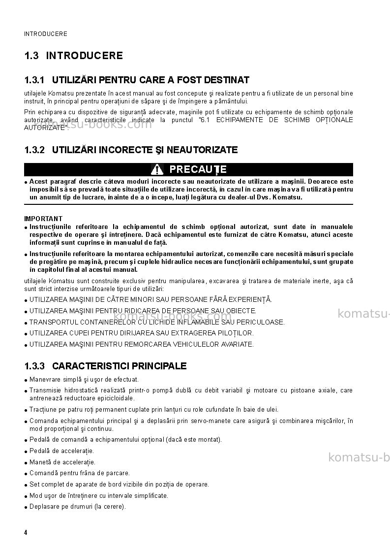 Komatsu sk1020-5ita Operation manual cover Page 4