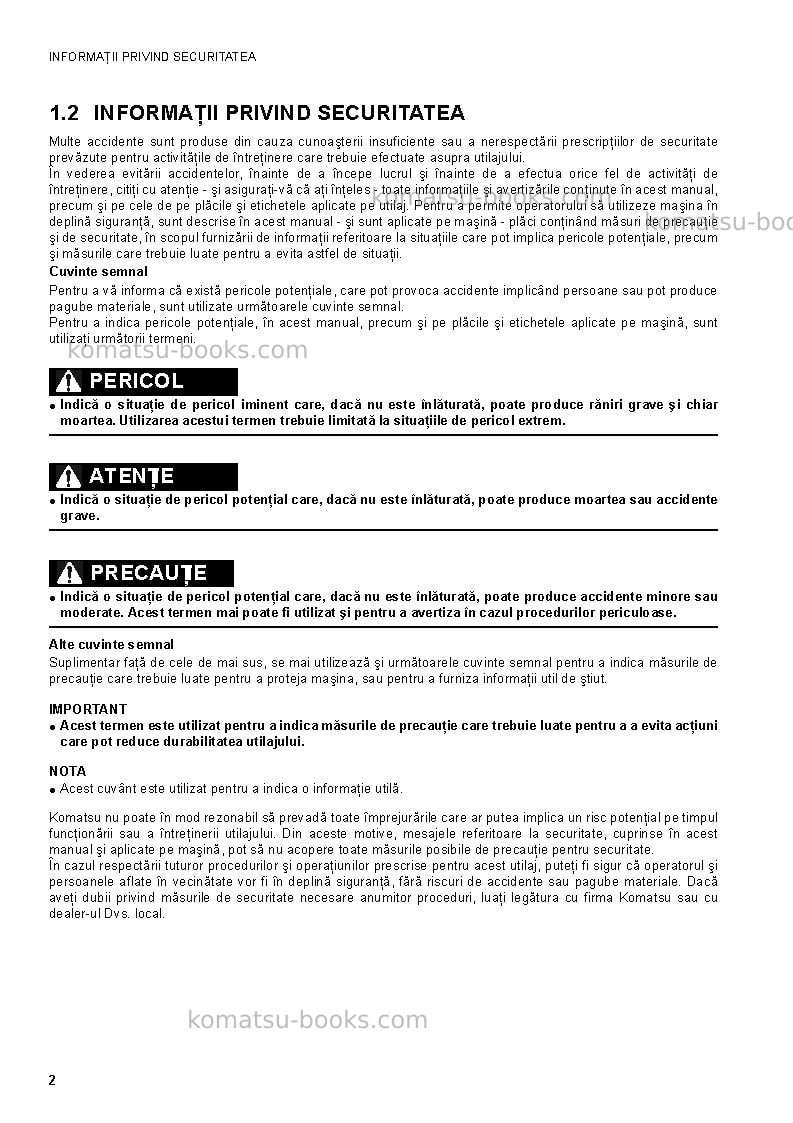 Komatsu ck20-1ita Operation manual cover Page 4 Komatsu ck20-1ita Operation manual cover Page 4