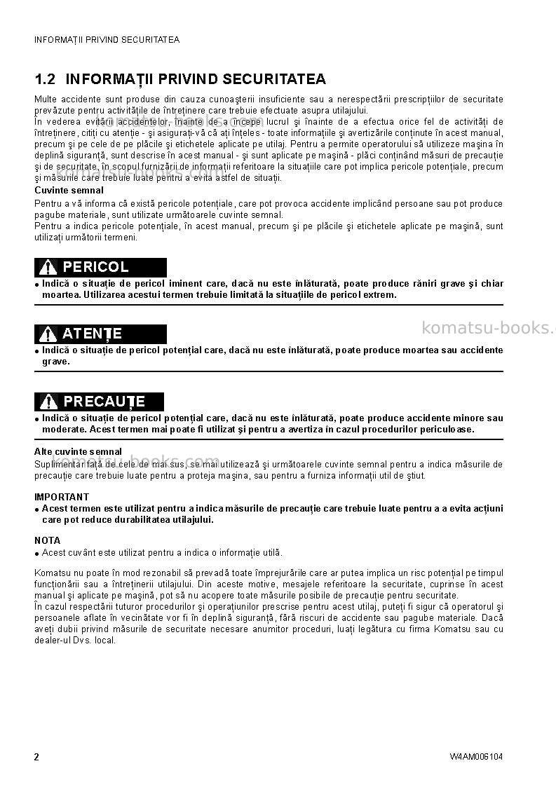 Komatsu ck20-1ita Operation manual cover Page 4 Komatsu ck20-1ita Operation manual cover Page 4