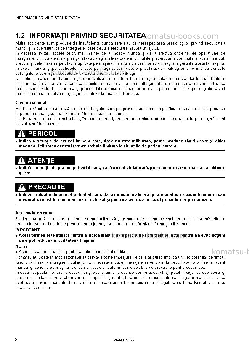 Komatsu sk510-5ita Operation manual cover Page 4