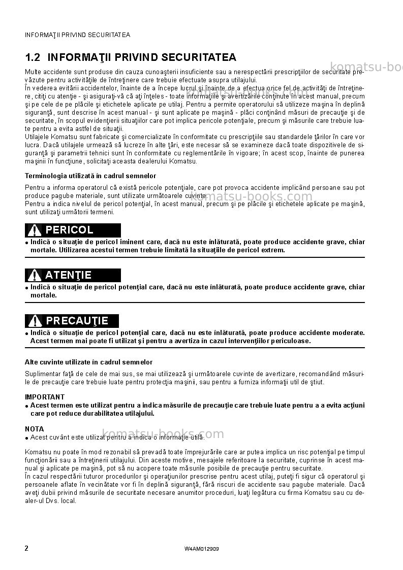 Komatsu pc80mr-3ita Operation manual cover Page 4
