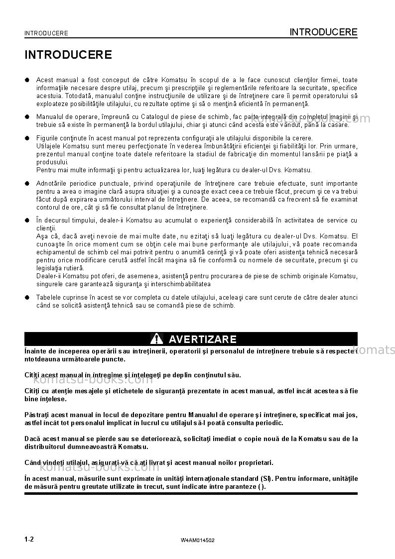 Komatsu pc22mr-3ita Operation manual cover Page 4
