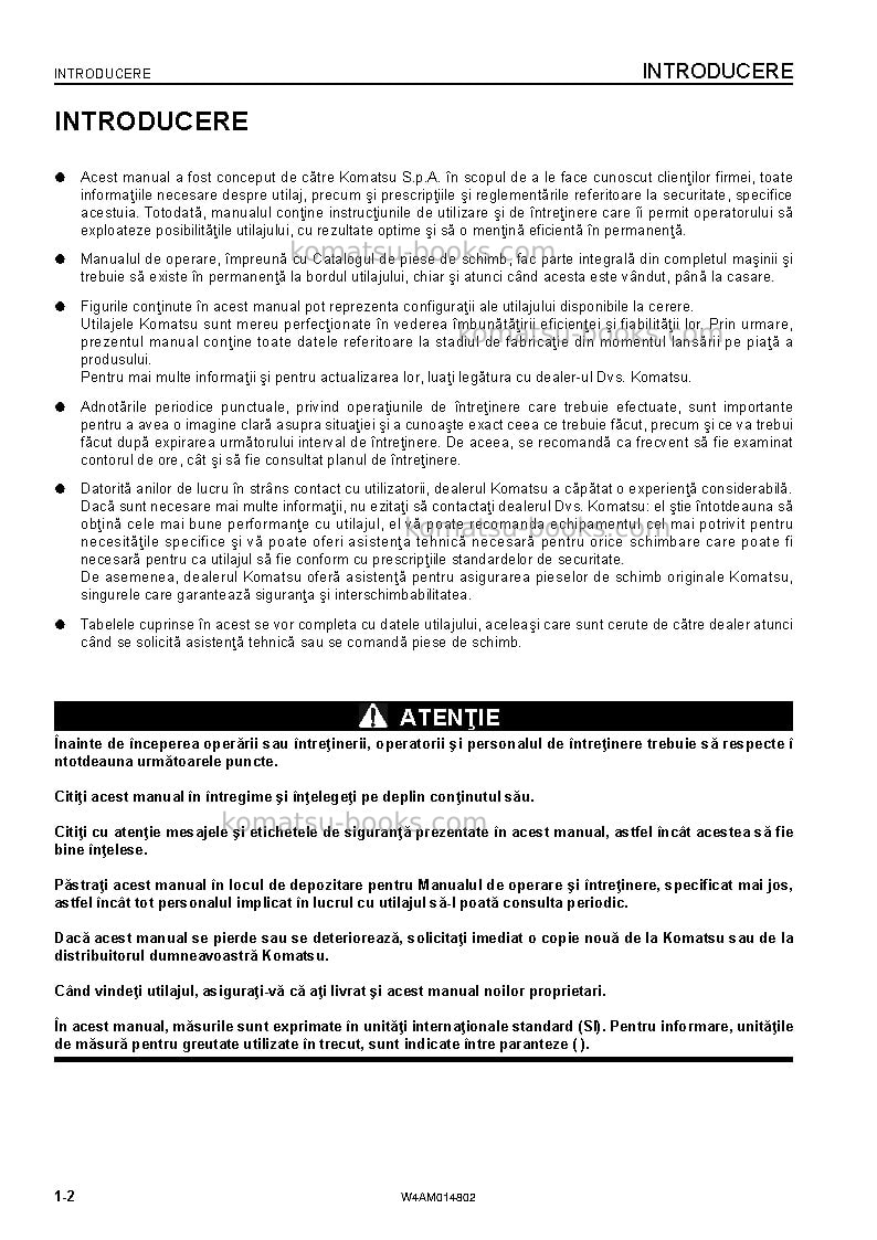 Komatsu pc118mr-8ita Operation manual cover Page 4