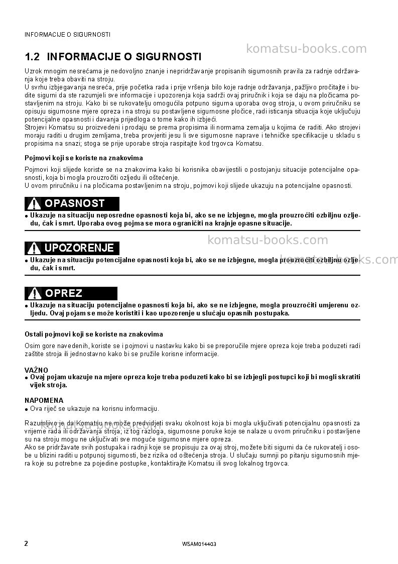 Komatsu pc55mr-3ita Operation manual cover Page 4