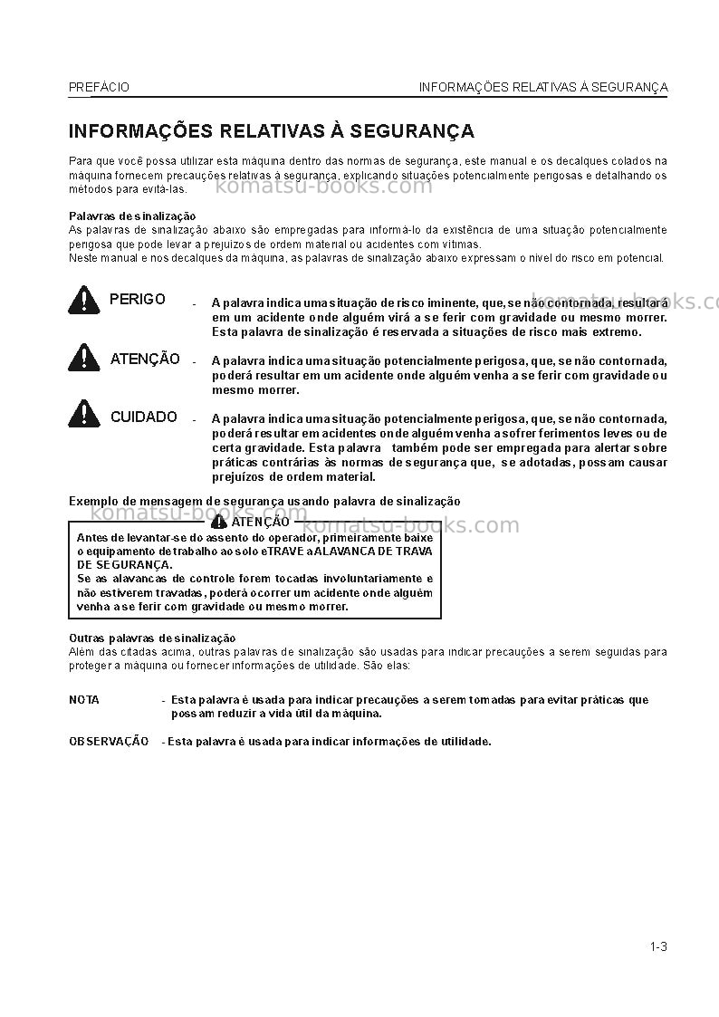 Komatsu wa320-5bra Manual de operação capa Página 4