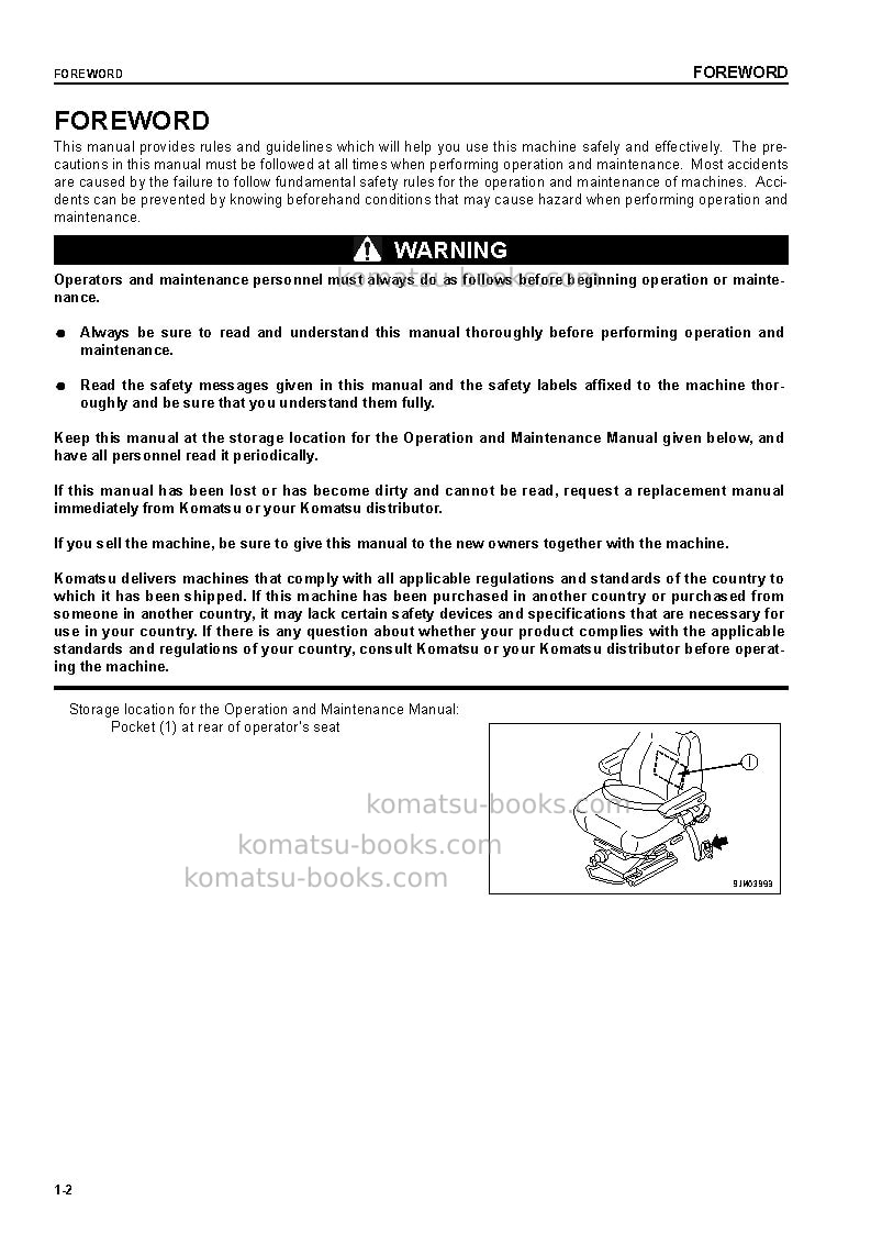 Komatsu wa470-5deu-h Operation manual cover Page 4
