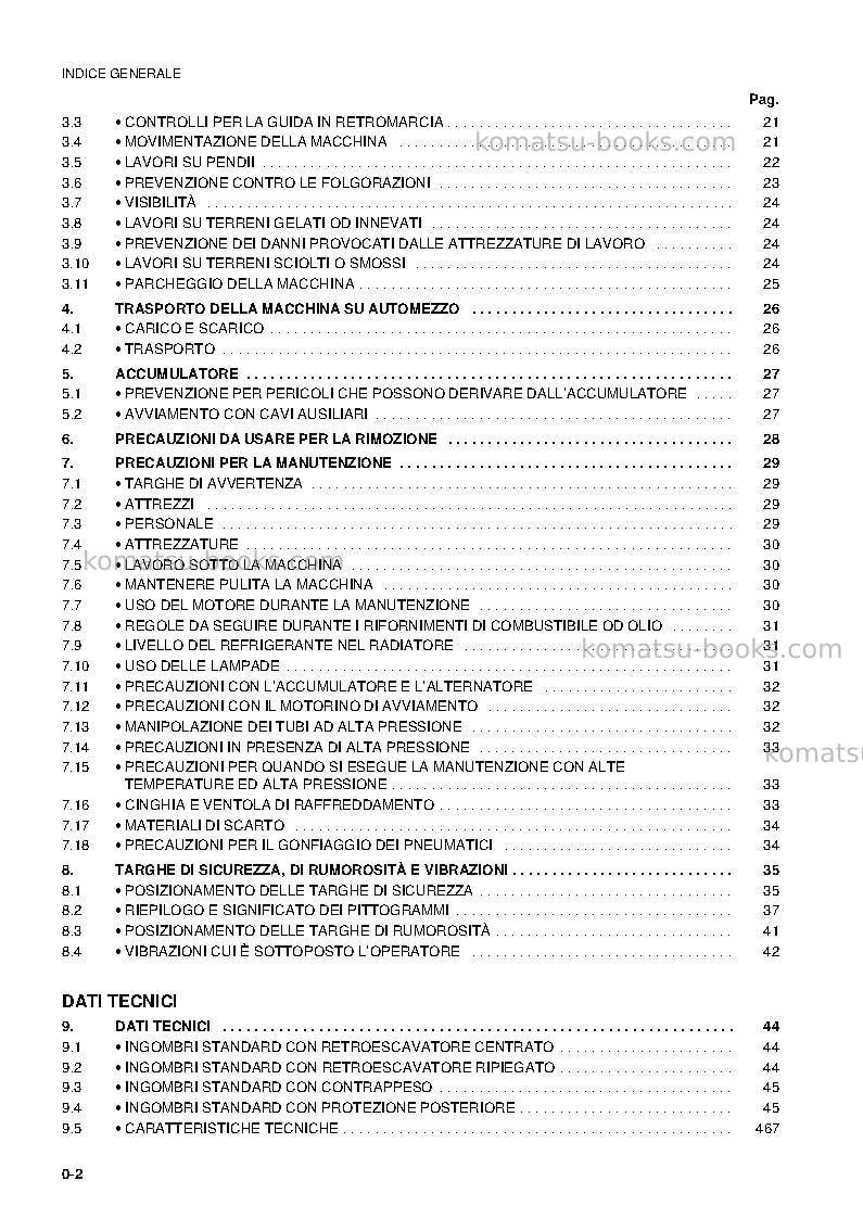 Komatsu wb98a-2ita Operation manual cover Page 4 Komatsu wb98a-2ita Operation manual cover Page 4