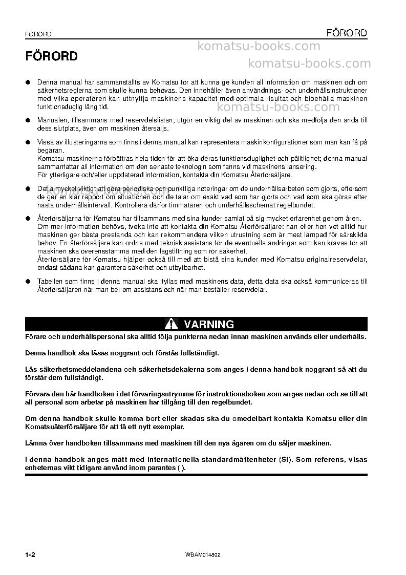 Komatsu pc118mr-8ita Operation manual cover Page 4 Komatsu pc118mr-8ita Operation manual cover Page 4
