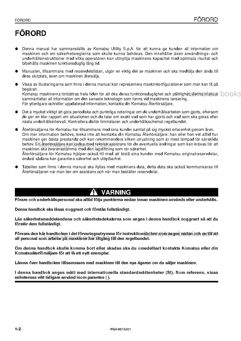 Komatsu pw98mr-8ita Operation manual cover Page 4