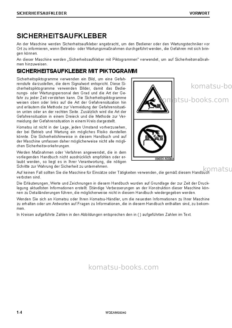 Komatsu pc88mr-10ita Betriebsanleitung Titelseite Seite 4 Komatsu pc88mr-10ita Betriebsanleitung Titelseite Seite 4
