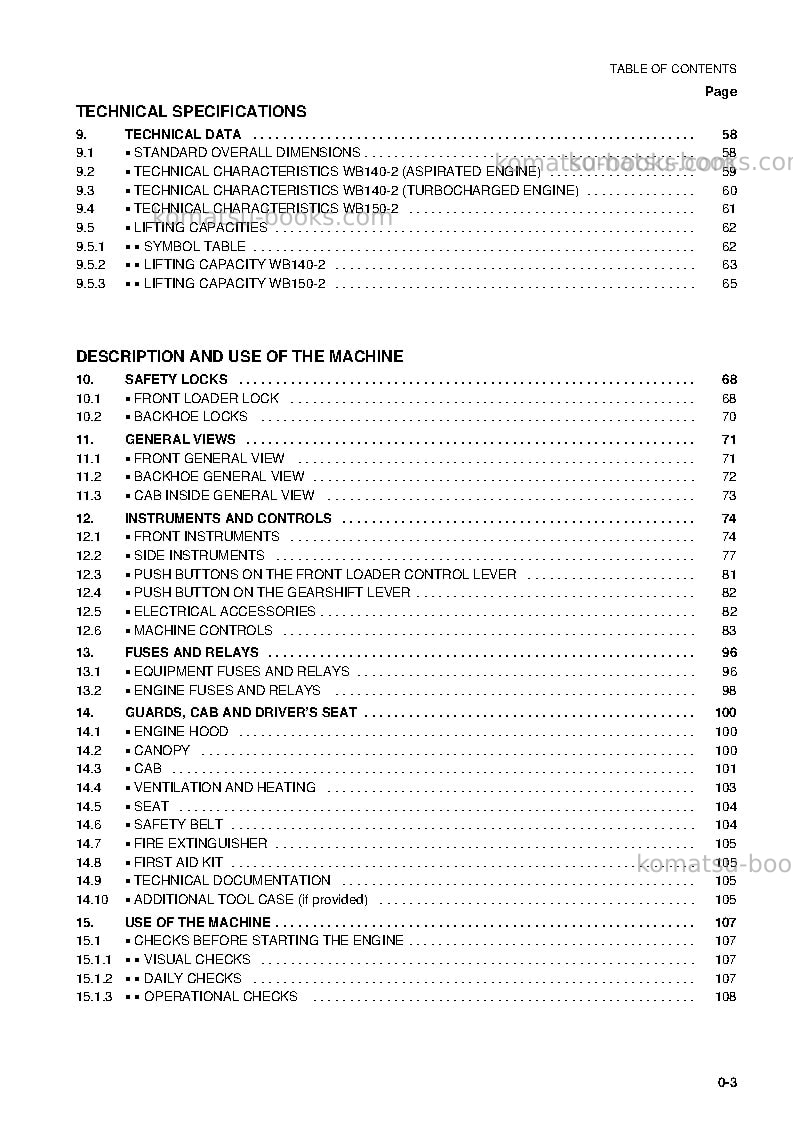 Komatsu wb150-2ita Operation manual cover Page 4