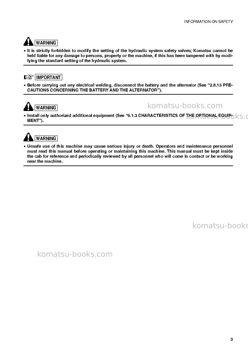 Komatsu pc27r-8jpn Operation manual cover Page 4 Komatsu pc27r-8jpn Operation manual cover Page 4