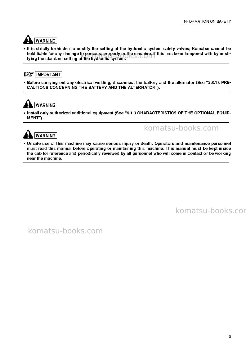 Komatsu pc35r-8jpn Operation manual cover Page 4 Komatsu pc35r-8jpn Operation manual cover Page 4