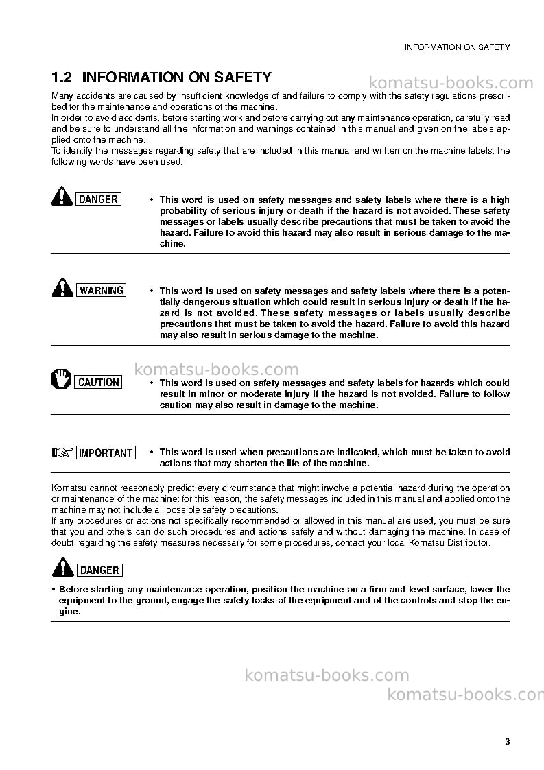 Komatsu sk815-5ita Operation manual cover Page 4