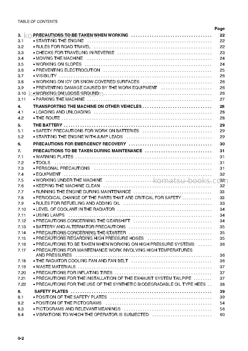 Komatsu wb150aws-2ita Operation manual cover Page 4 Komatsu wb150aws-2ita Operation manual cover Page 4