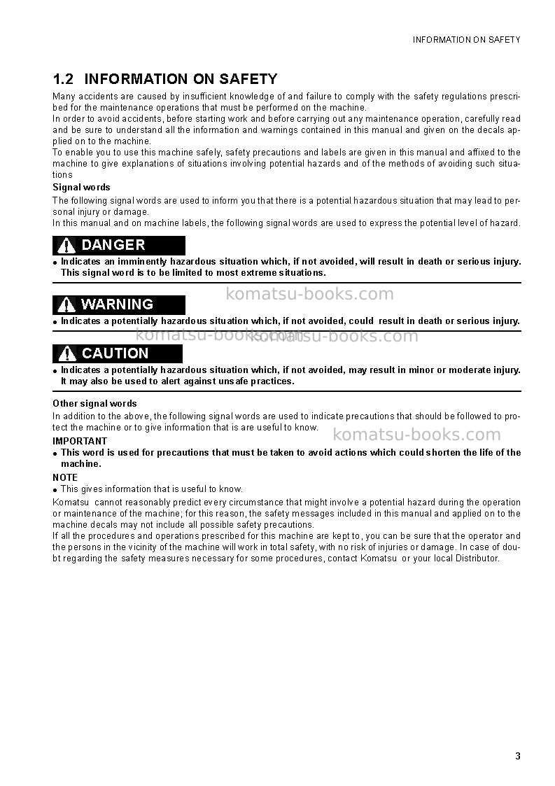 Komatsu sk1020-5ita Operation manual cover Page 4 Komatsu sk1020-5ita Operation manual cover Page 4