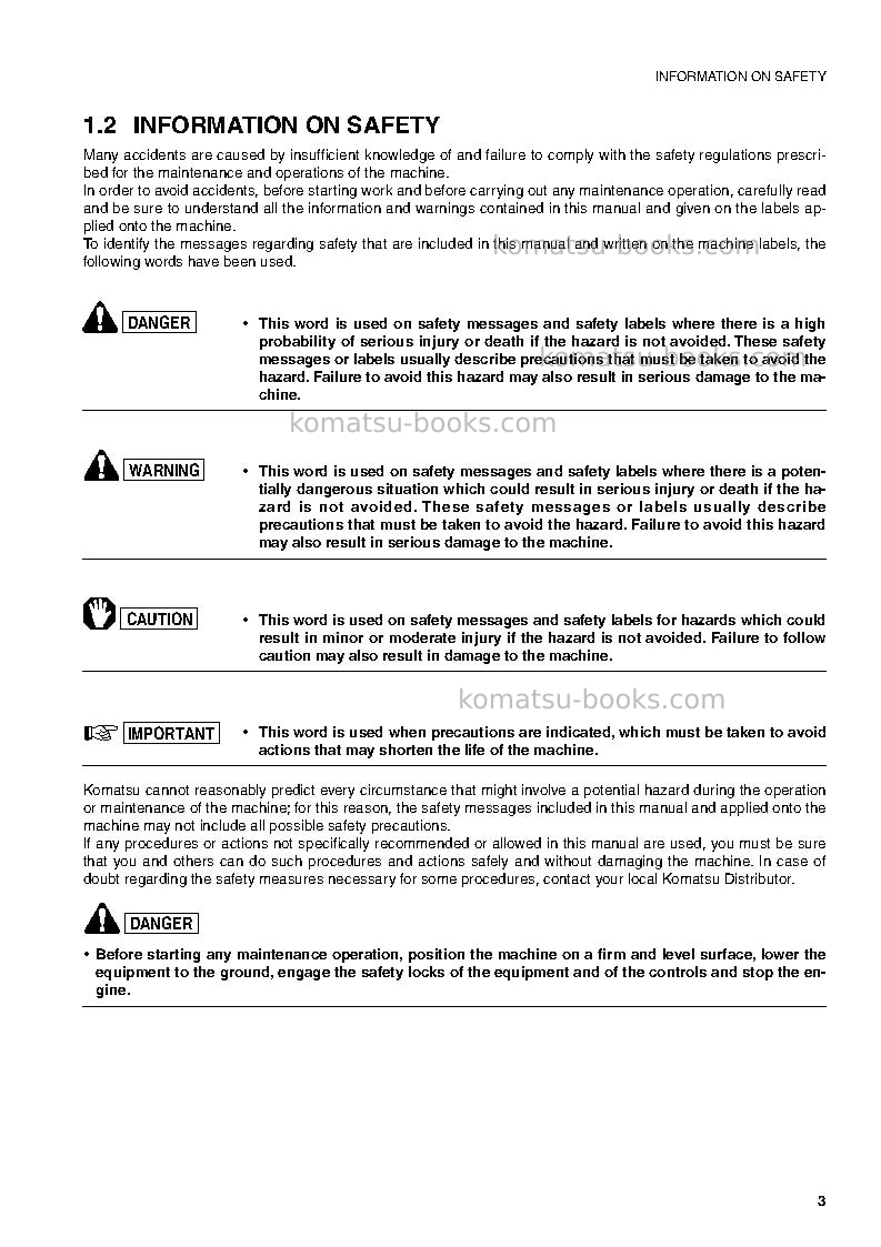 Komatsu sk815-5ita-turbo Operation manual cover Page 4