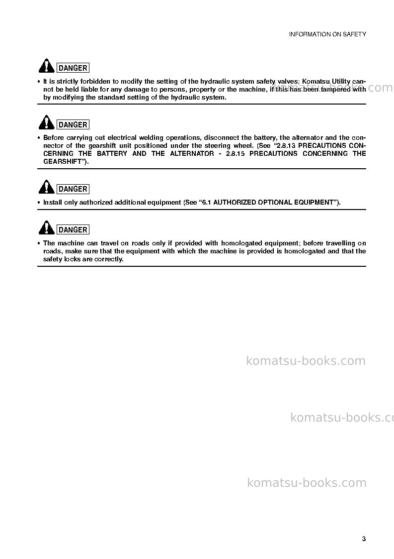 Komatsu wb97r-2ita Operation manual cover Page 4 Komatsu wb97r-2ita Operation manual cover Page 4