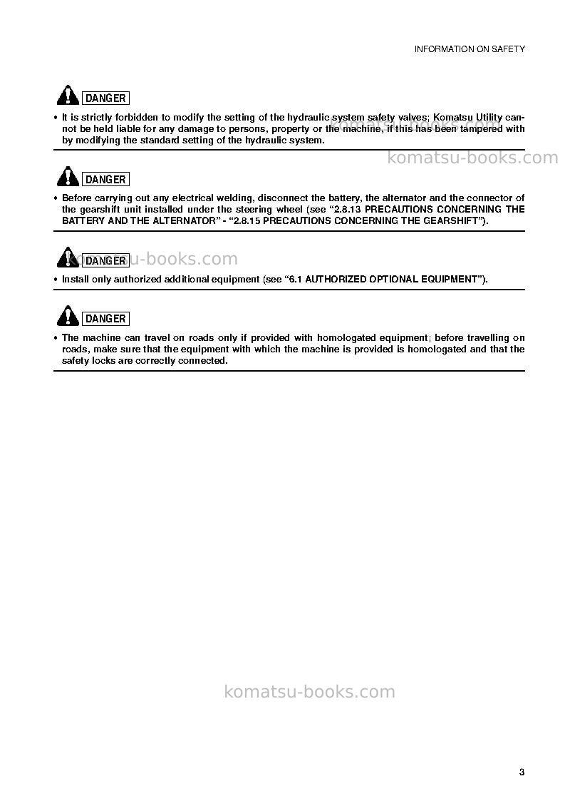 Komatsu wb97s-2ita Operation manual cover Page 4