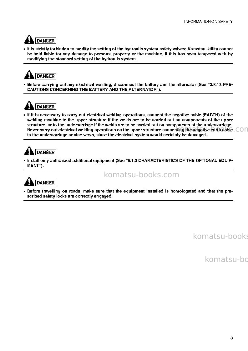Komatsu pw75r-2ita Operation manual cover Page 4 Komatsu pw75r-2ita Operation manual cover Page 4