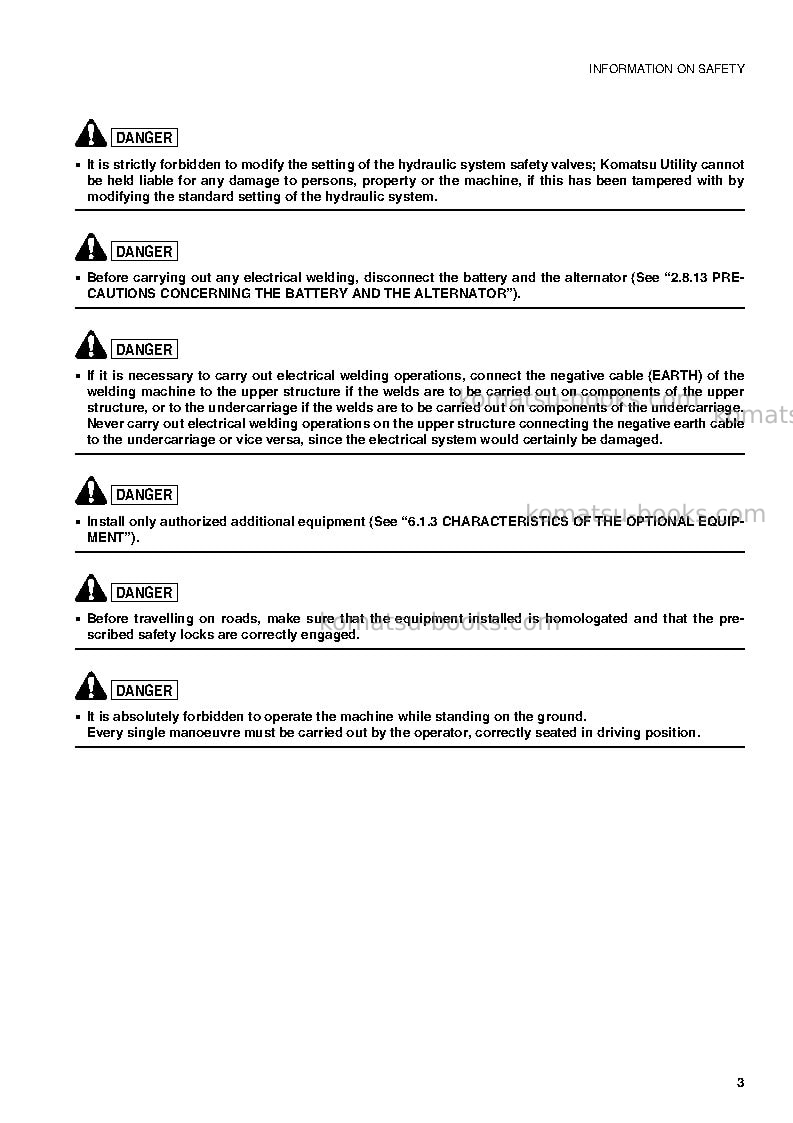 Komatsu pw95r-2ita Operation manual cover Page 4 Komatsu pw95r-2ita Operation manual cover Page 4