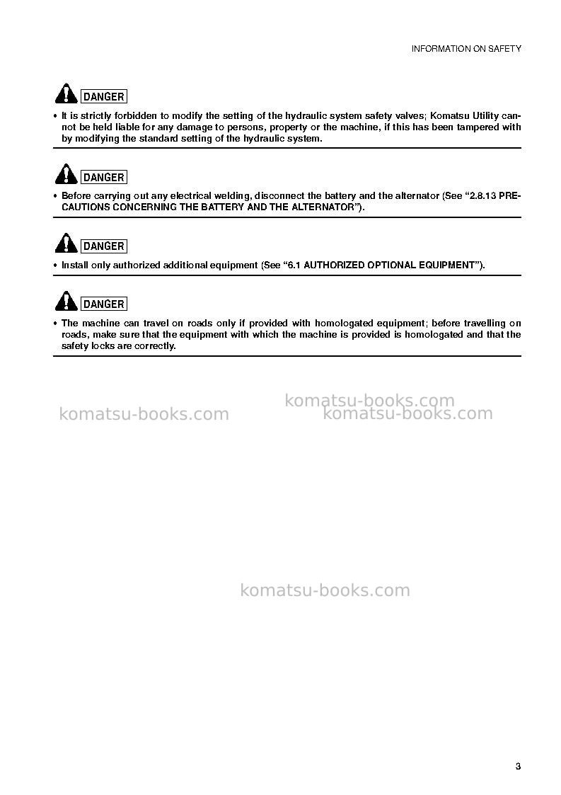 Komatsu wb93r-2ita Operation manual cover Page 4 Komatsu wb93r-2ita Operation manual cover Page 4