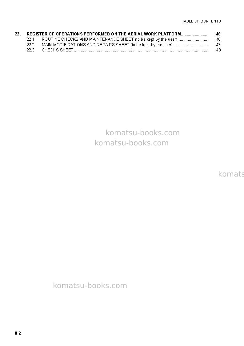 Komatsu wh714-1ita Operation manual cover Page 4 Komatsu wh714-1ita Operation manual cover Page 4