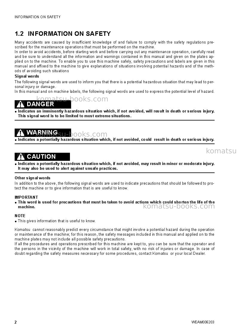 Komatsu ck30-1ita Operation manual cover Page 4