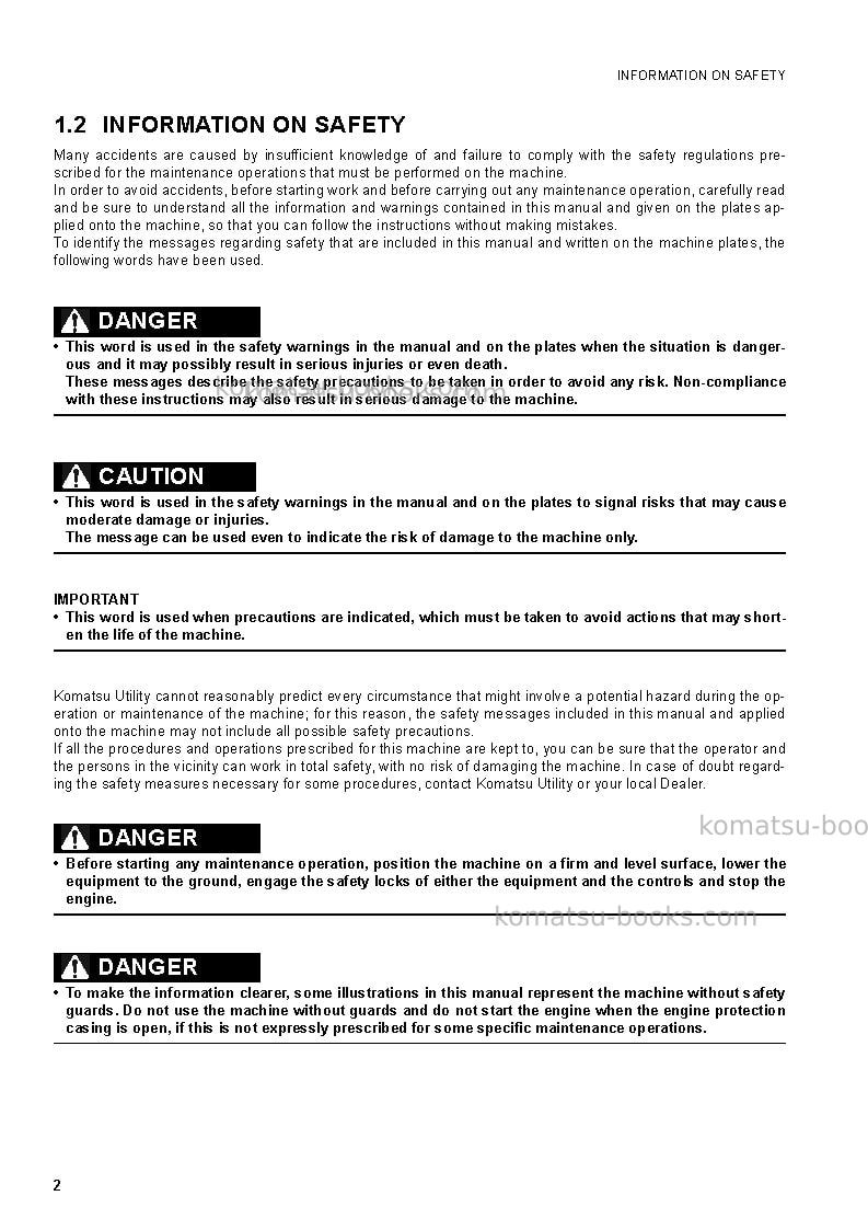 Komatsu pc30mr-2ita Operation manual cover Page 4 Komatsu pc30mr-2ita Operation manual cover Page 4