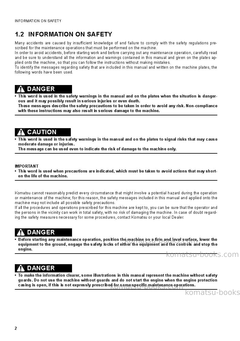 Komatsu pc30mr-2ita Operation manual cover Page 4 Komatsu pc30mr-2ita Operation manual cover Page 4