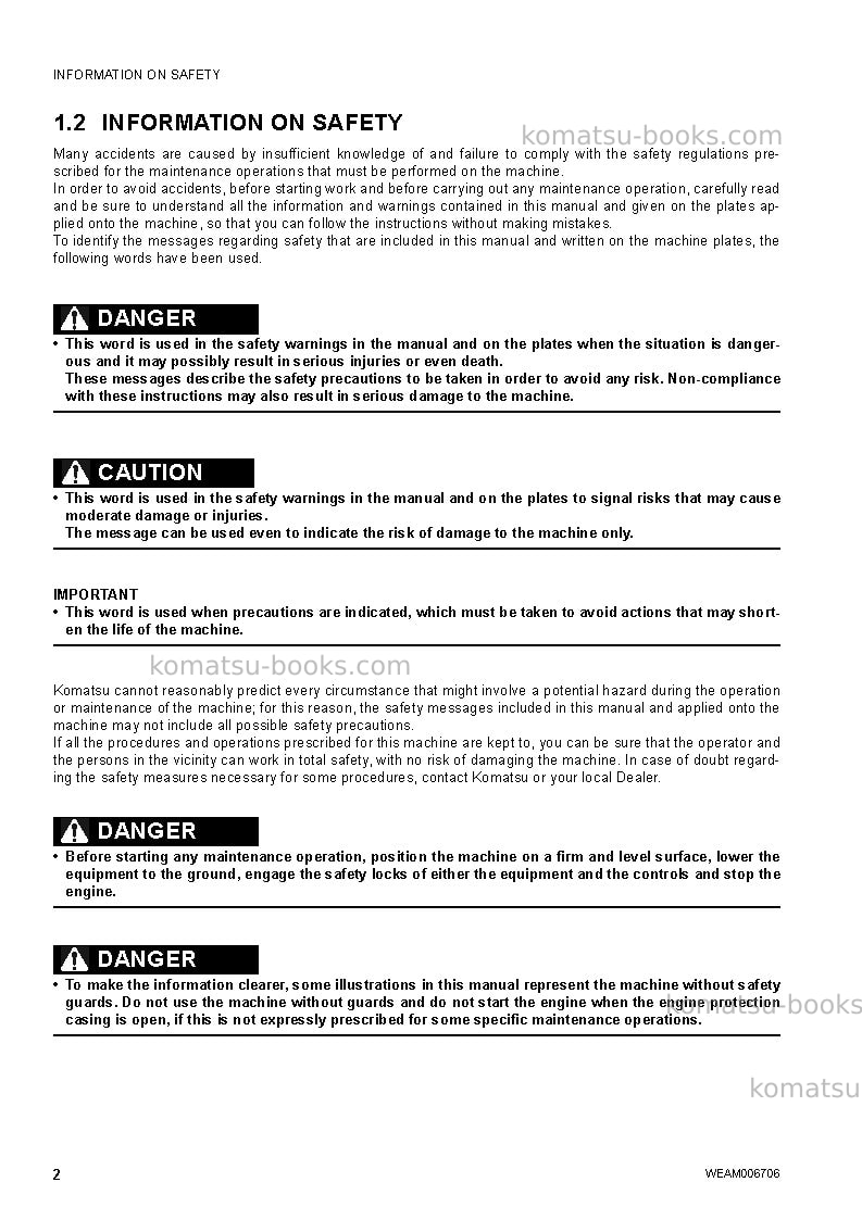 Komatsu pc50mr-2ita Operation manual cover Page 4 Komatsu pc50mr-2ita Operation manual cover Page 4