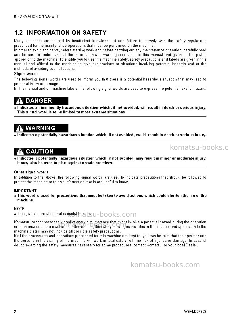 Komatsu ck25-1ita Operation manual cover Page 4 Komatsu ck25-1ita Operation manual cover Page 4