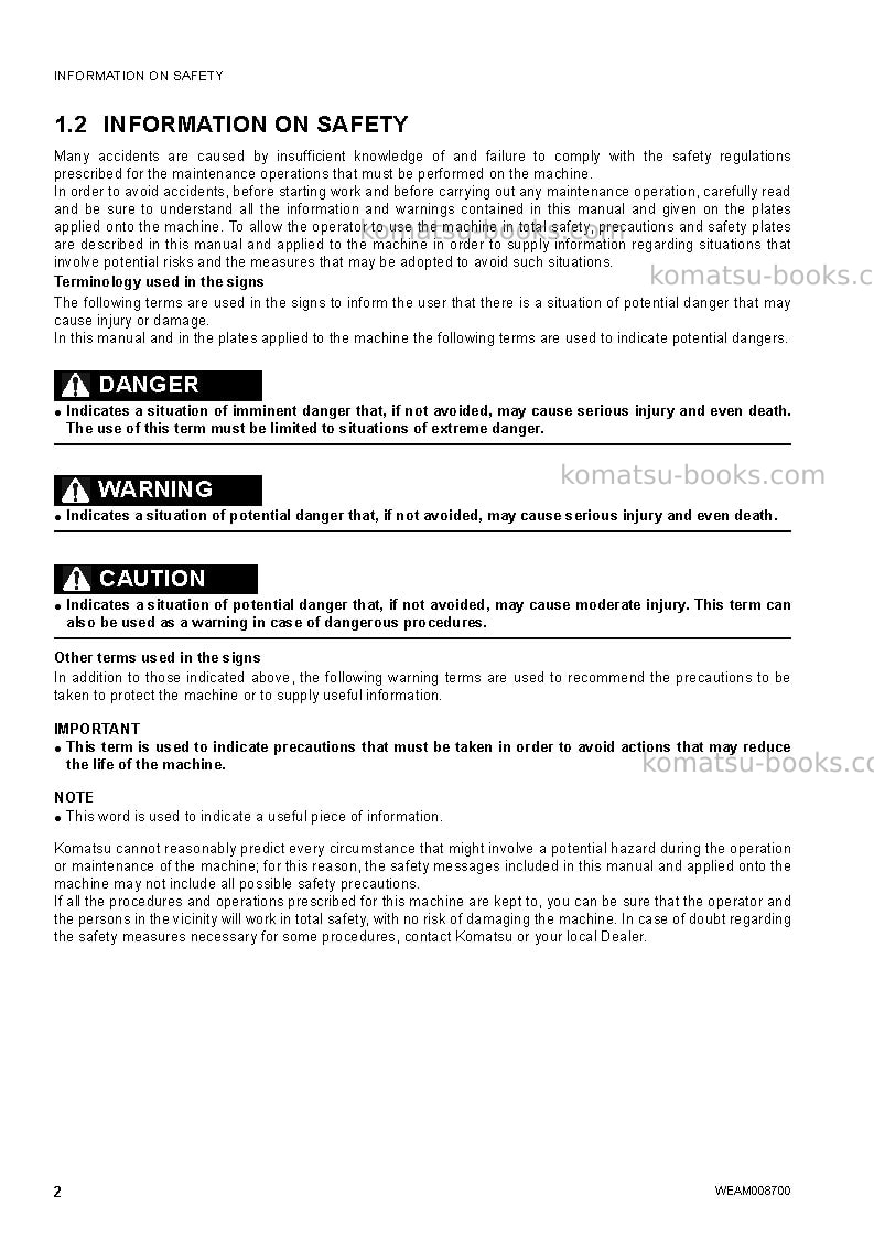 Komatsu wb93r-5ita-tier 3 Operation manual cover Page 4 Komatsu wb93r-5ita-tier 3 Operation manual cover Page 4