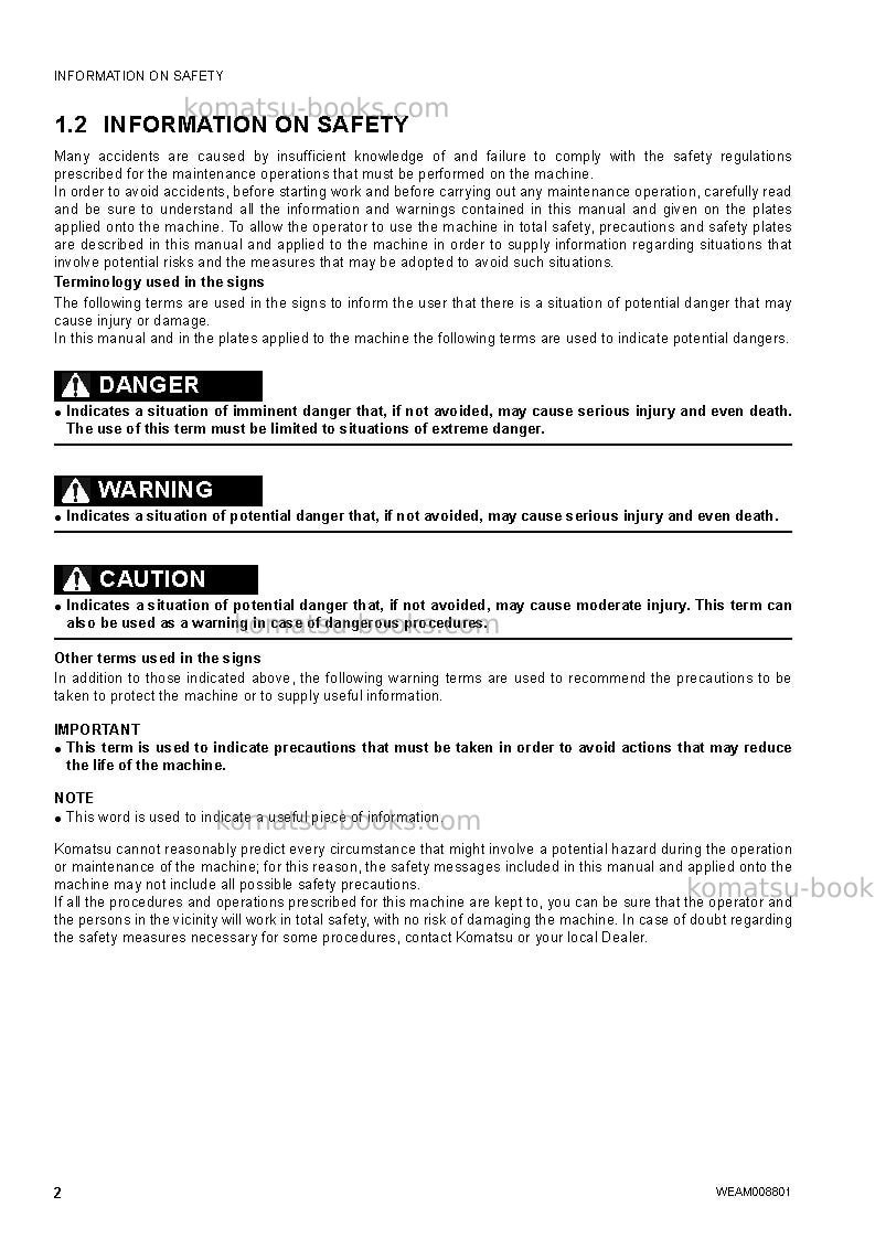 Komatsu wb97r-5ita-tier 3 Operation manual cover Page 4